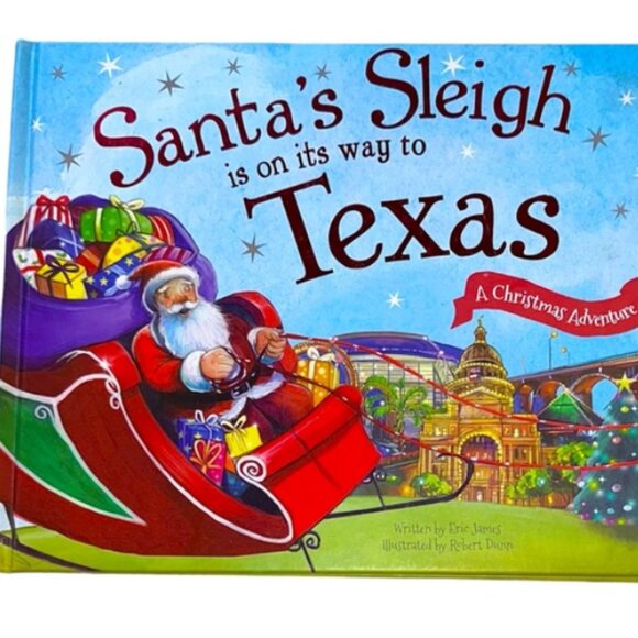 Hardback Book Santa's Sleigh is on its way to Texas - Picture 1 of 5